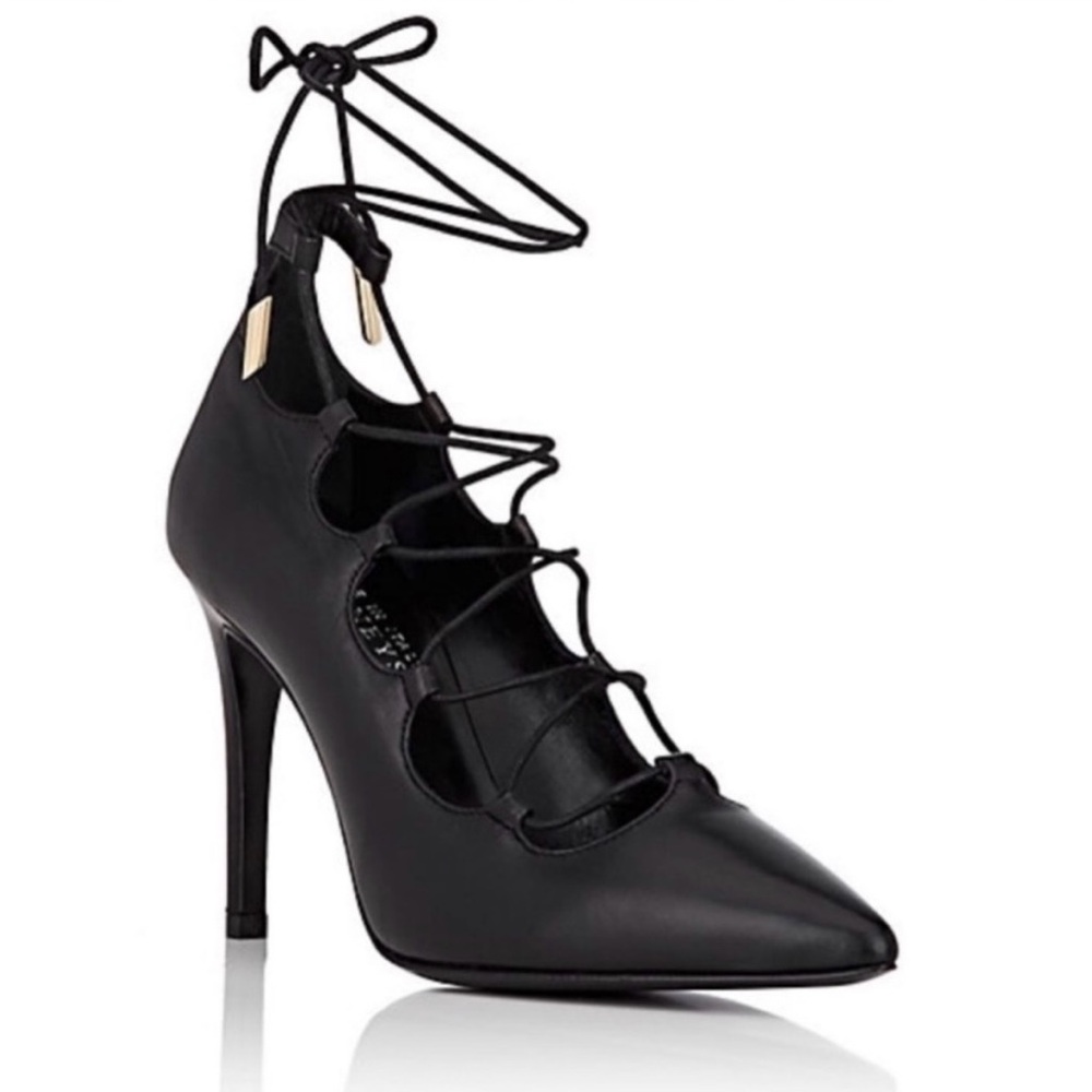 Barneys New York Leather Lace-Up Pumps